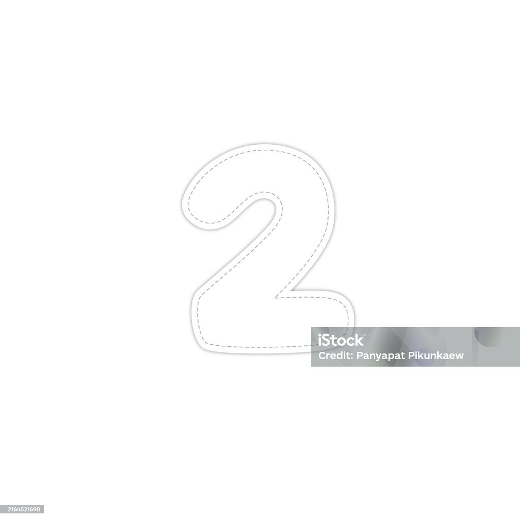 Number Two Drawing Rows Vector Illustration Of Number Two Representing Second Place Or Two ...