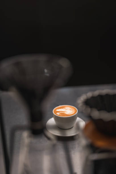 istock Latte Art on Display at the Cafeteria's Bar Counter 2164526488