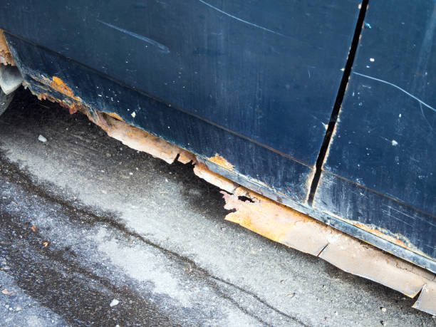 istock Car sills completely destroyed by corrosion 2164535138
