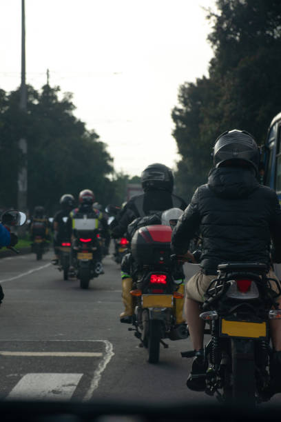 istock Motorcycle traffic in the city 2164540335