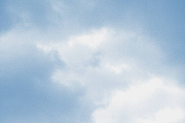 Stipple illustration of cumulus clouds