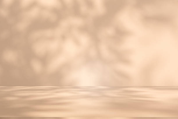 istock Studio style background wall decoration presentation uses white and beige tones. with shadows cast from a nearby window, concept creating a decorative 2164562767