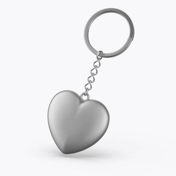 istock Heart shape key chain blank template for promotional design. 2164564146