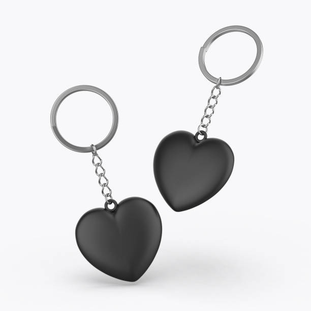 istock Heart shape key chain blank template for promotional design. 2164564155