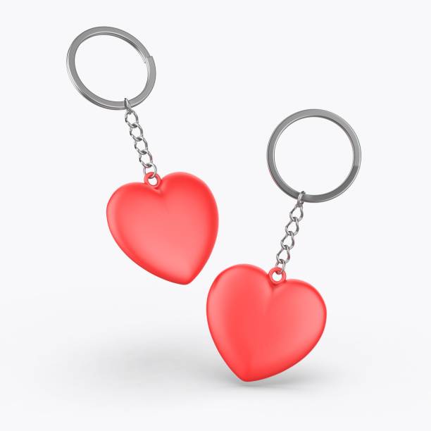 istock Heart shape key chain blank template for promotional design. 2164564157