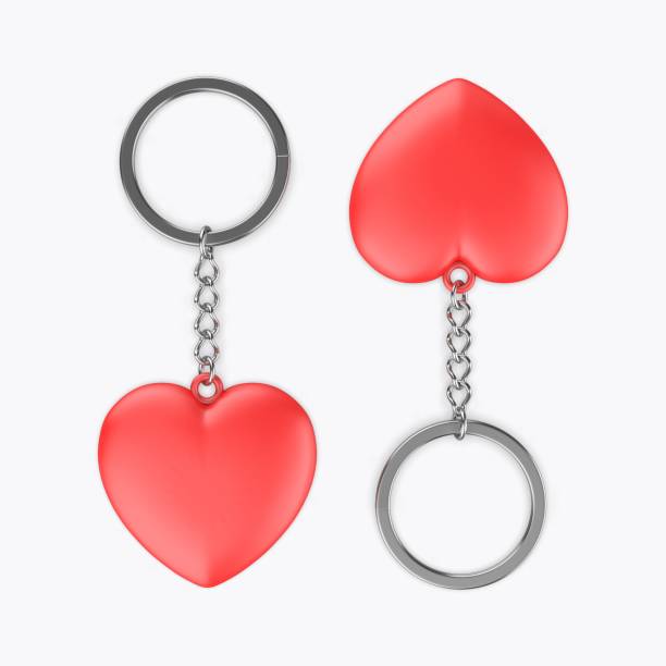 istock Heart shape key chain blank template for promotional design. 2164564166