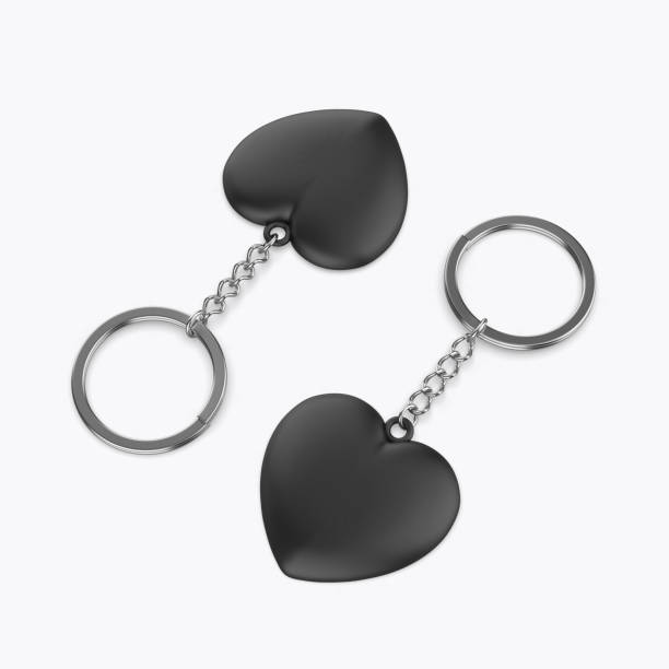 istock Heart shape key chain blank template for promotional design. 2164564168