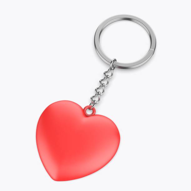istock Heart shape key chain blank template for promotional design. 2164564175