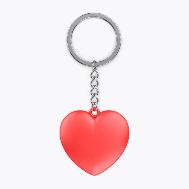 istock Heart shape key chain blank template for promotional design. 2164564179