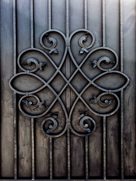 istock Wrought iron decoration on entrance gate 2164567197