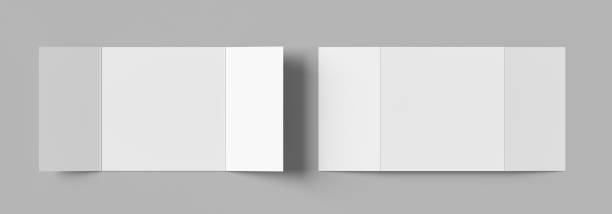 istock Gate fold brochure mock up isolated on white background. 3 panel brochure. 3D illustration 2164571381