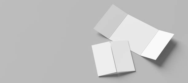 istock Gate fold brochure mock up isolated on white background. 3 panel brochure. 3D illustration 2164571388