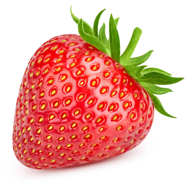 istock Fresh organic strawberry isolated on white background 2164575887
