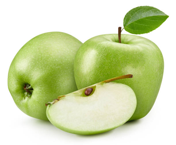 istock Fresh green apple isolated on white background 2164575912