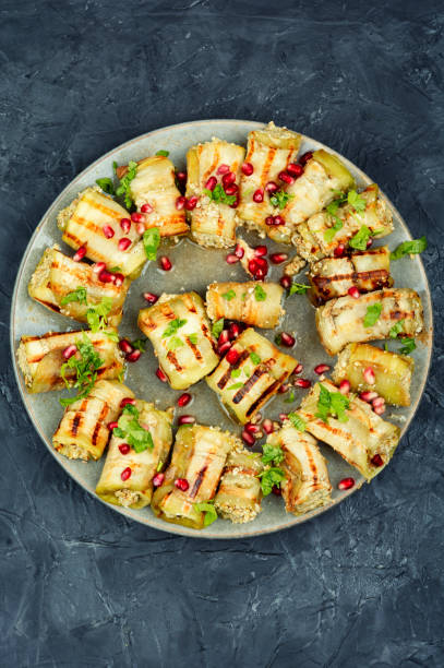 istock Georgian eggplant rolls, badrijani 2164586329