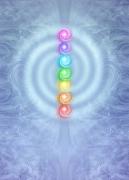 istock Sending Chakras Spiral energy healing message template 2164587394