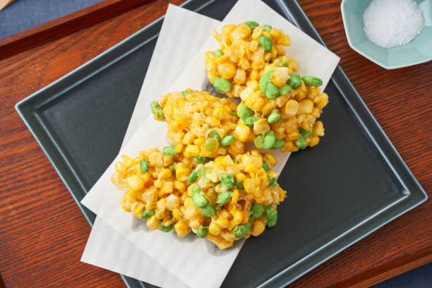 istock Japanese food : Corn and Edamame Vegetable Tempura Fritter 2164587488