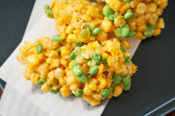 istock Japanese food : Corn and Edamame Vegetable Tempura Fritter 2164587611