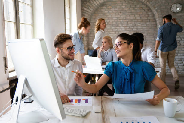 istock Startup business people working as team to find solution to problem. Technology finance concept 2164594502