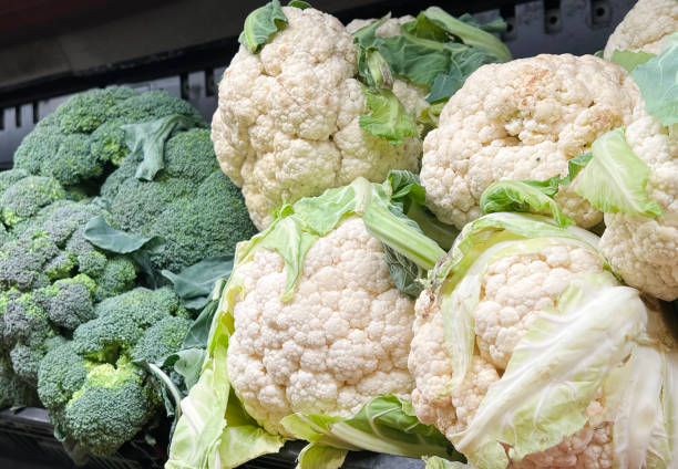istock Close-up of cauliflower and broccoli 2164602057