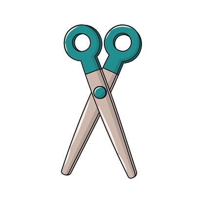 Basic Scissors Picture Scissors In A Flat Simple Style Vector Illustration Isolated On White ...