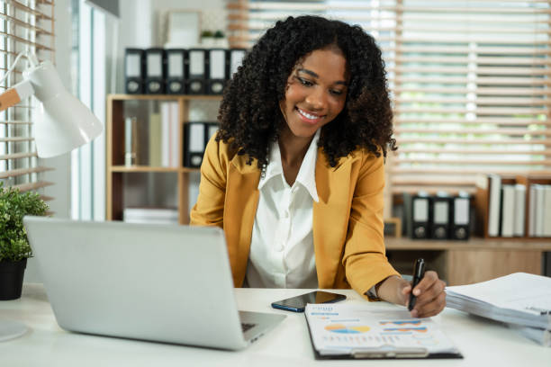 istock Businesswoman analyzing business enterprise data management, business analytics with charts, Marketing, Financial, Analyst, Business growth chart. 2164610176