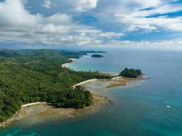 istock Seascape with tropical sandy beach. Borneo, Malaysia. 2164614414