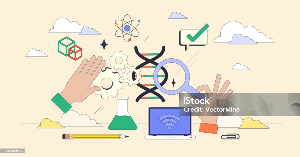 Stem Science Mtopic Stem Classes With Science And Math Education Tiny Person Neubrutalism ...
