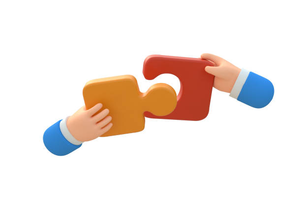 istock Businessmen connect puzzle. Joint efforts, success, union. Success Cooperation. line icon illustration 2164621675