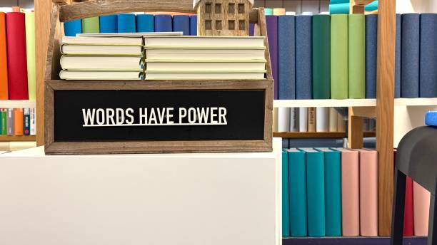 istock Words have power phrase on a wooden box in the library 2164627111