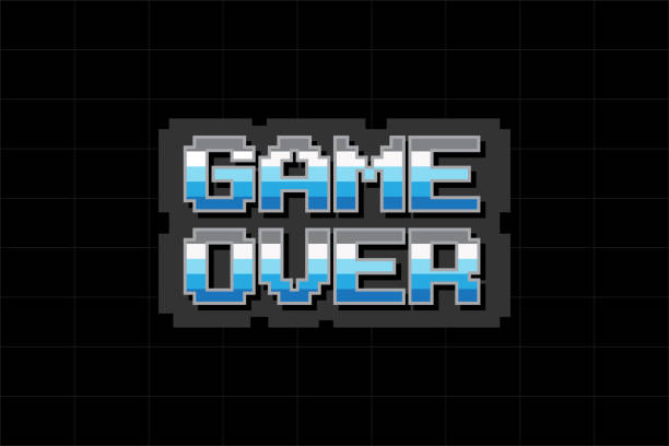 istock Pixel art cartoon retro style with text 