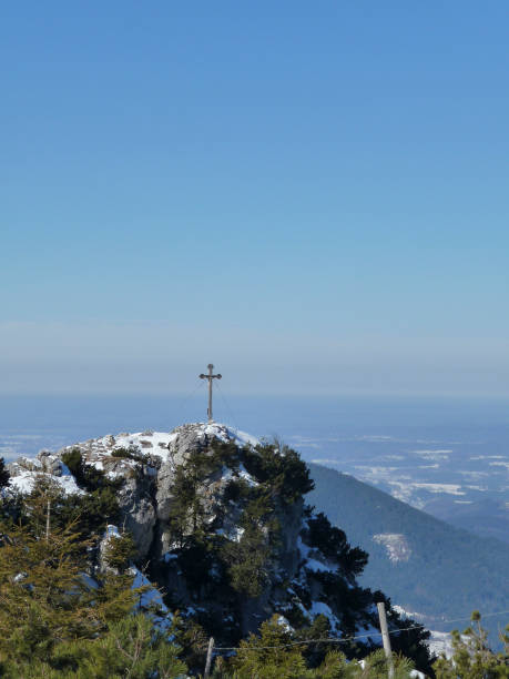 istock Breitenstein mountain summit cross in  Bavaria, Germany 2164635216