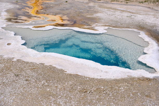istock blue hot spring pool, called Heart Spring, in Upper Geyser Basin, Yellowstone National Park 2164642837