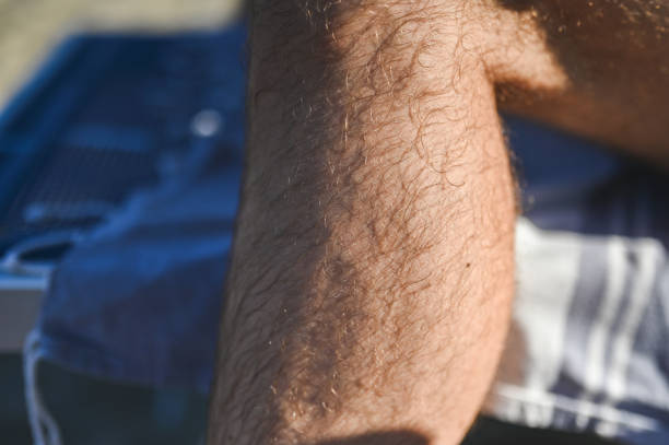 Legs hair close up.