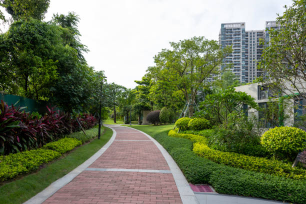 istock A small path in a garden style community 2164650565
