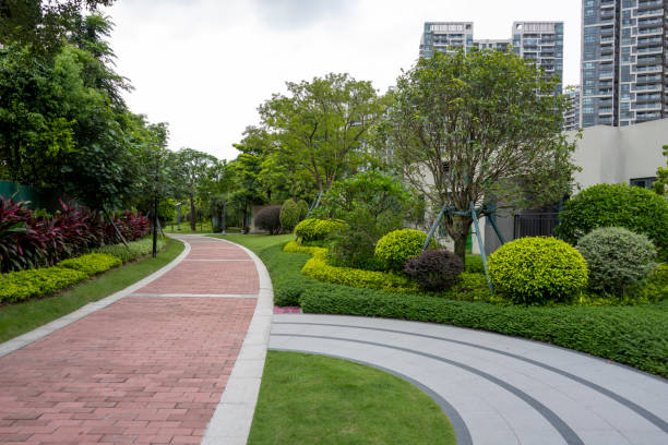 istock A small path in a garden style community 2164650627