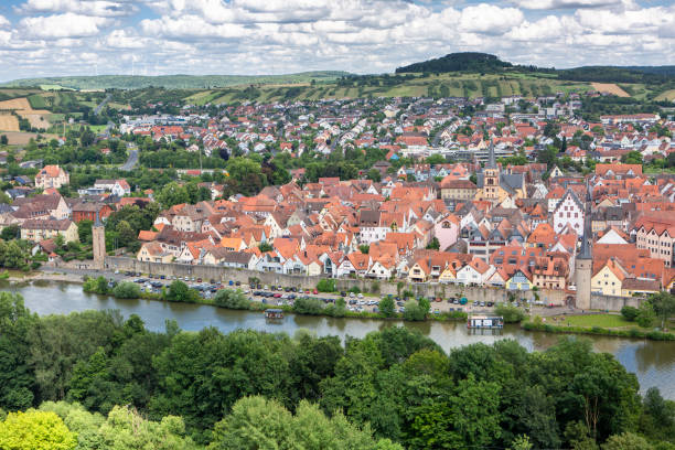 istock Panoramic view over Karlstadt, River Main, Germany 2164651869