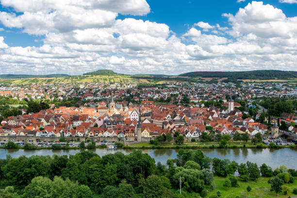 istock Panoramic view over Karlstadt, River Main, Germany 2164651978