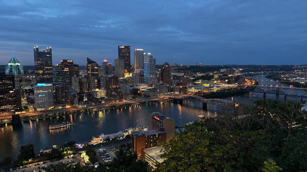 istock Pittsburgh Pennsylvania night city view 2164654606