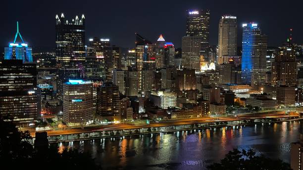 istock Pittsburgh Pennsylvania night city view 2164654957