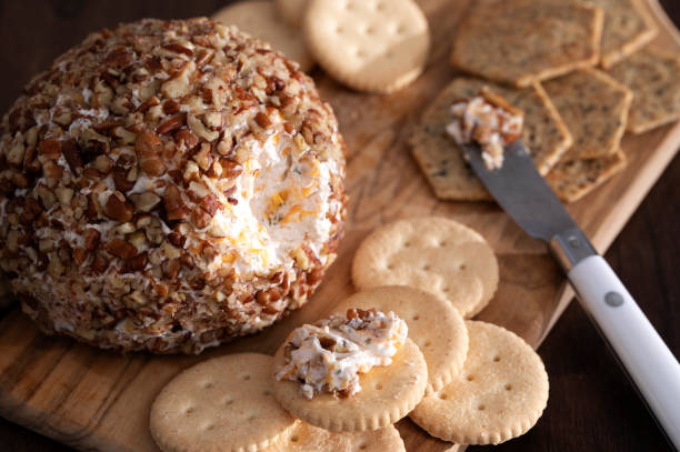 istock Close-up of a Classic Cheeseball with crackers 2164667299