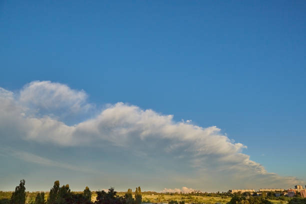 Blue sky with white clouds.