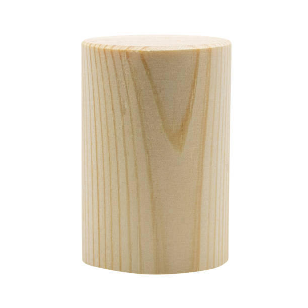 istock Wooden round beam. Isolated on white background 2164669977