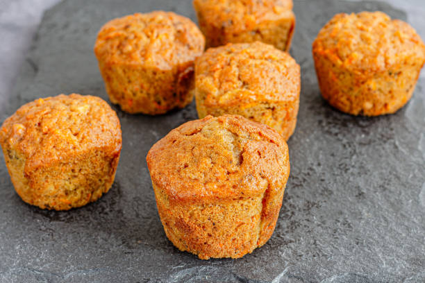 Carrot Muffins Low Angle Close-Up Photo