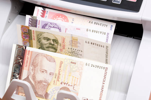 istock Bulgarian  lev in the counting machine 2164672471
