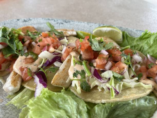 istock Fish Tacos With Fresh Toppings 2164684119