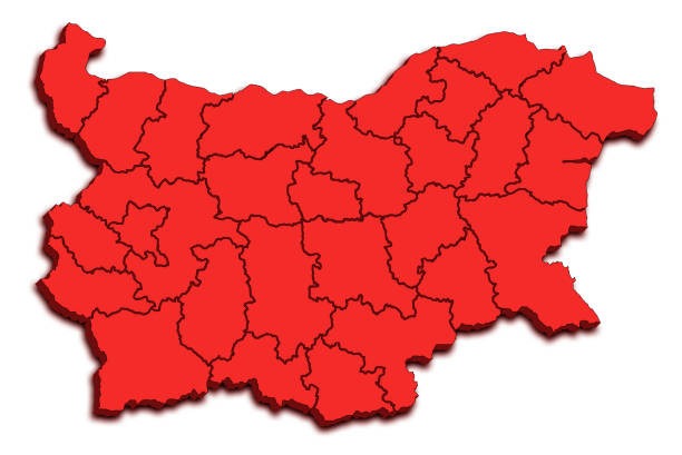 istock MAP OF BULGARIA WITH ITS REGIONS AND POLITICAL ADMINISTRATIVE DIVISIONS 3D ISOMETRIC MAP 2164699265