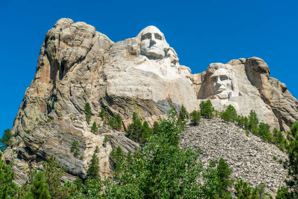 Mount Rushmore National Monument in the United States of America. Summer season colours.