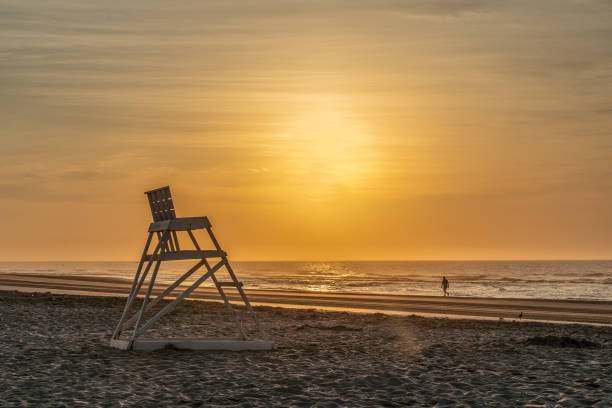 Early morning sunrise walk on the baech in Avalon New Jersey
