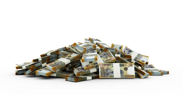 istock 3D Stack of 20000 Hungarian forint notes isolated on white background 2164706999